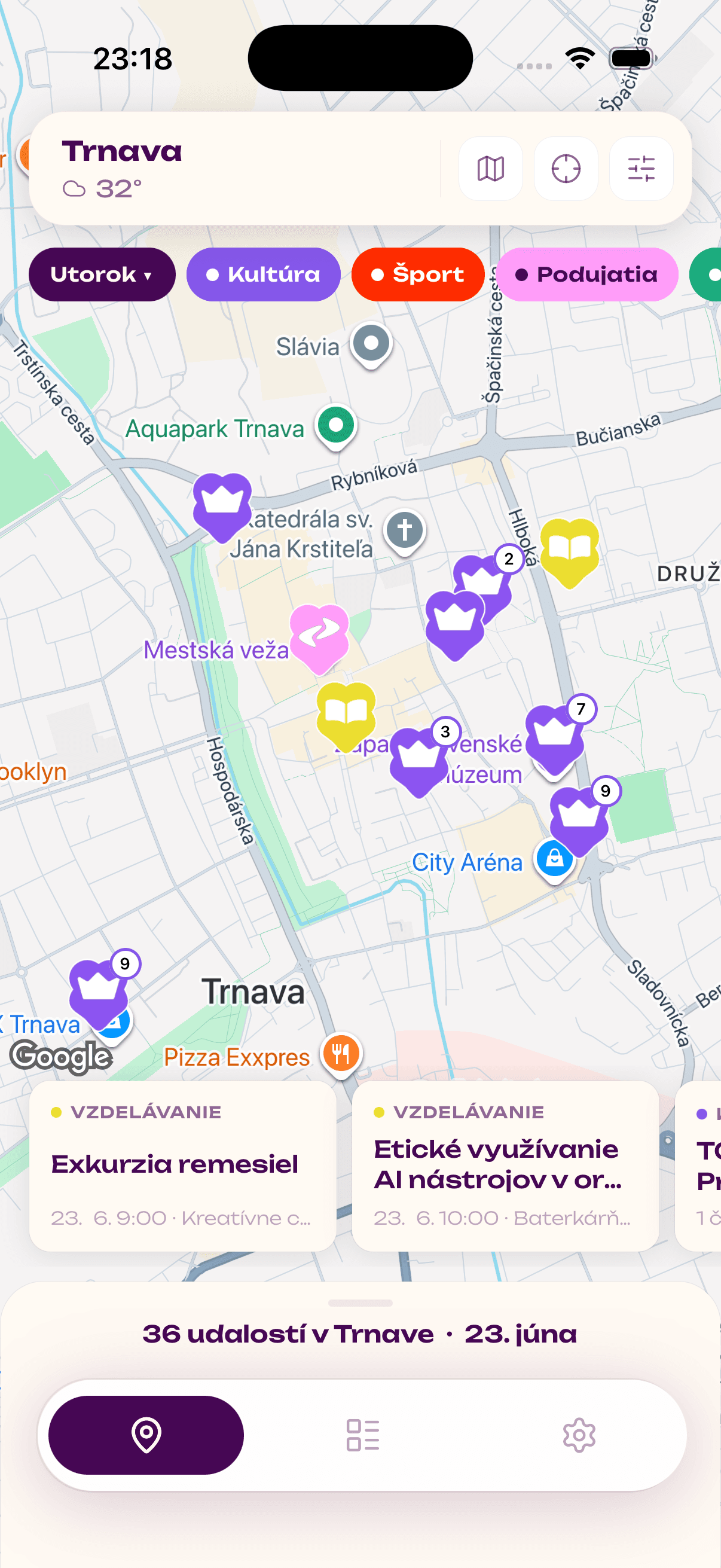 Aplikácia Lokál na telefóne